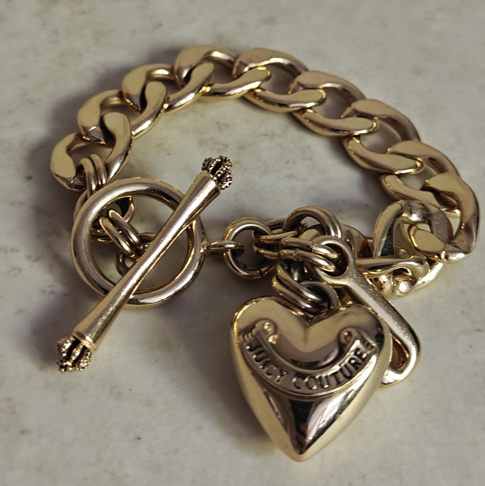 Chunky Juicy Couture Gold Metal Chain Bracelet